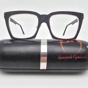 Spectacle Eyeworks Bret C 824 Black Stone Eyeglasses Frame w/ Case Germany 50mm